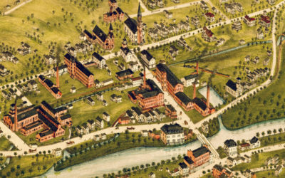 Beautifully restored map of Naugatuck, Connecticut from 1877