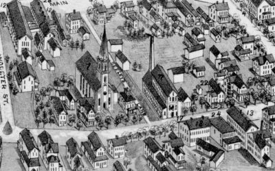 Historic old map shows bird’s eye view of Bethel, Connecticut in 1879