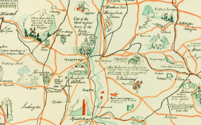 Beautifully illustrated map of Connecticut from 1926