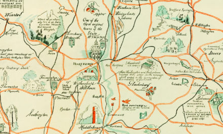Beautifully illustrated map of Connecticut from 1926