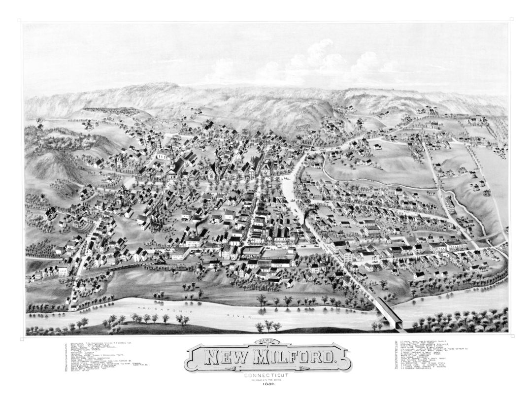 Stunning vintage map of New Milford, CT from 1882 - CT Restored