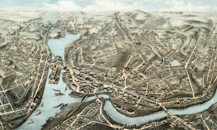 Beautifully restored map of Norwich, CT from 1876