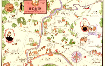 Map of Pioneer Hartford, CT highlights life in the 1600’s