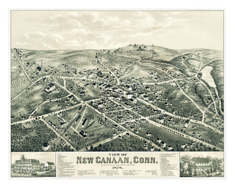Beautifully restored map of New Canaan, Connecticut from 1878 - CT Restored