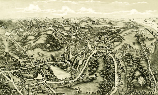 Bird’s eye view of Chester, Connecticut from 1881