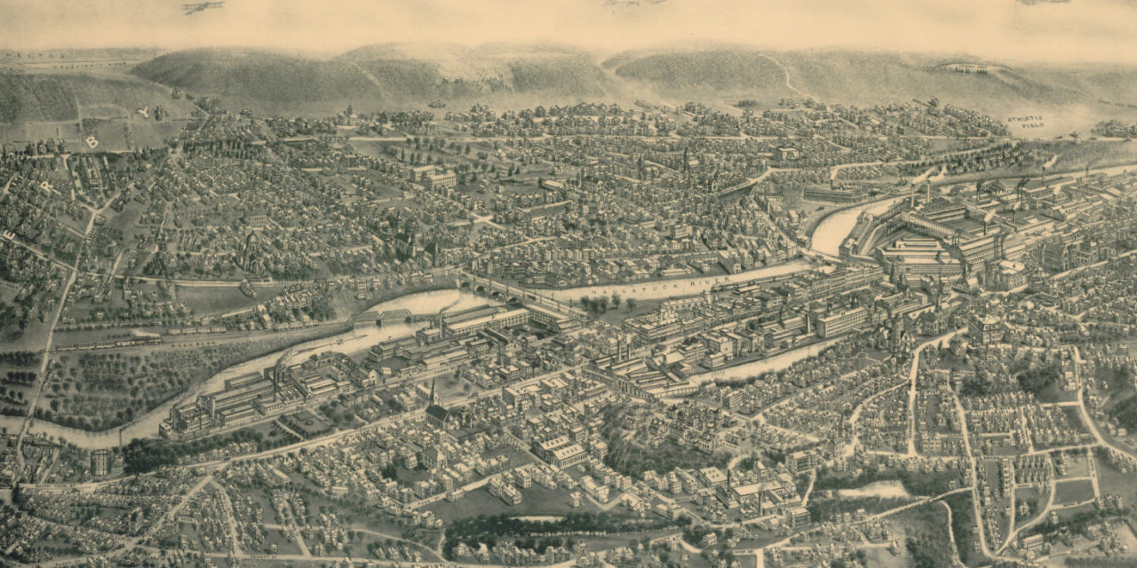 Beautifully restored map of Ansonia, Connecticut from 1921