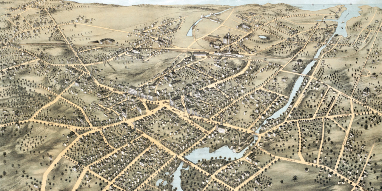 Beautifully detailed map of Stamford, CT from 1875