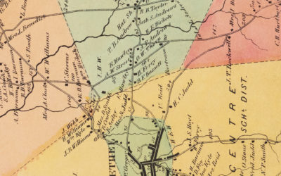 Beautifully restored map of Bethel, Connecticut from 1867