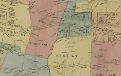 Historic landowners map of Enfield, Connecticut from 1869