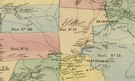 Historic landowners map of Glastonbury, CT from 1869