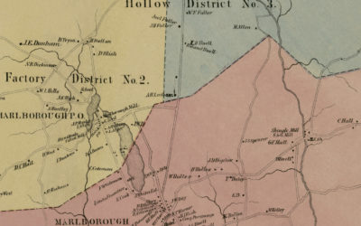Historic landowners map of Marlborough, CT from 1869