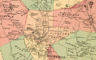 Historic landowners map of Ridgefield, CT from 1867