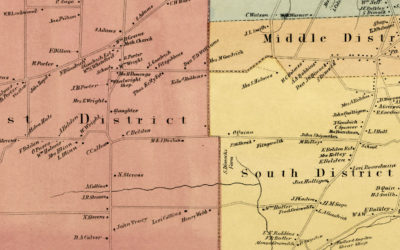 Beautifully restored map of Rocky Hill, CT from 1869