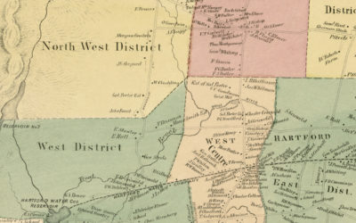 Historic landowners map of West Hartford, Connecticut from 1869